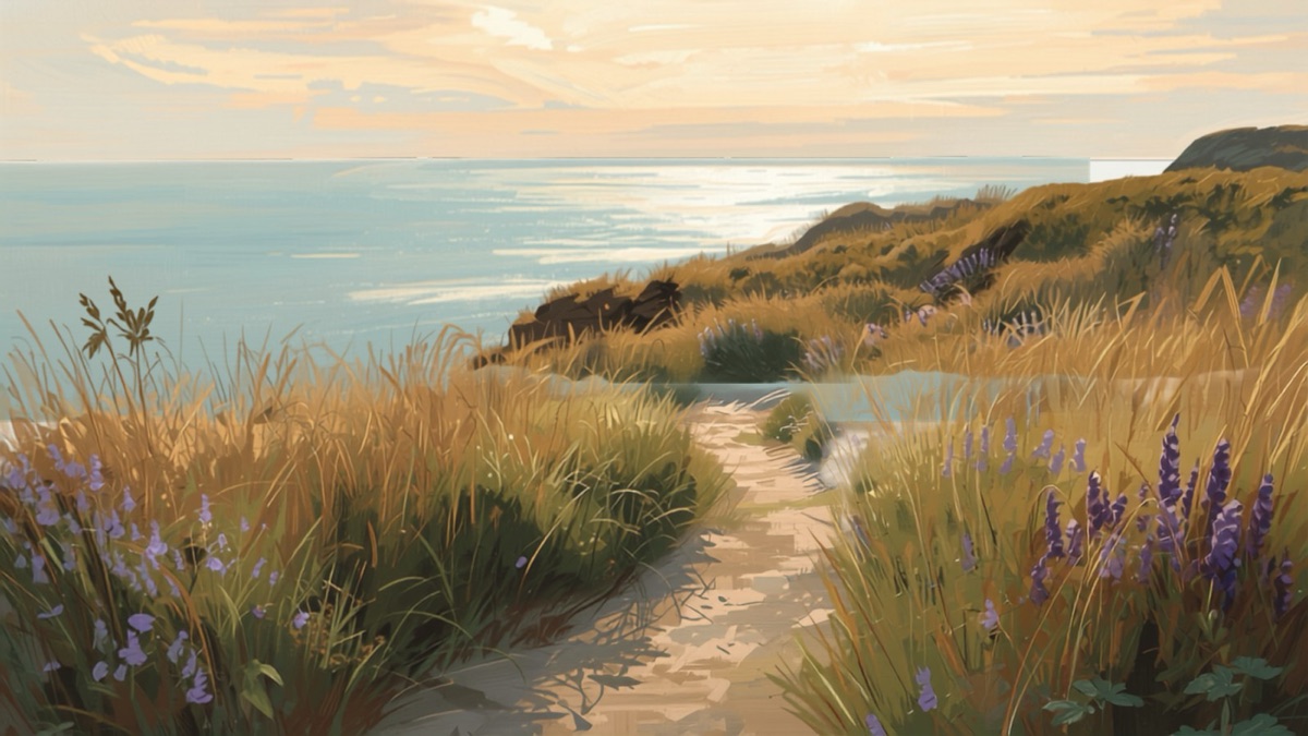 A painterly coastal path near Bournemouth